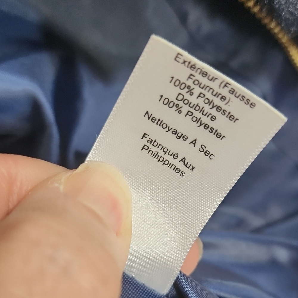 Talbots Blue Plush Vest High Collar - Picture 7 of 7